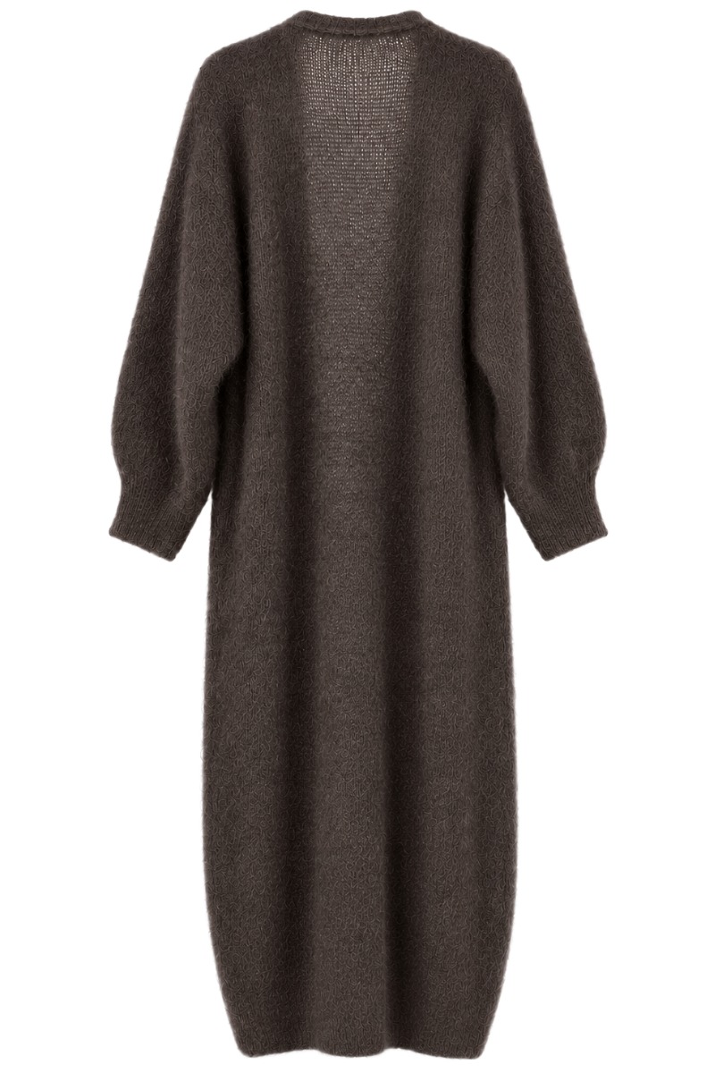 Kid-Mohair Maxi-Strickmantel – 80% Kid Mohair
