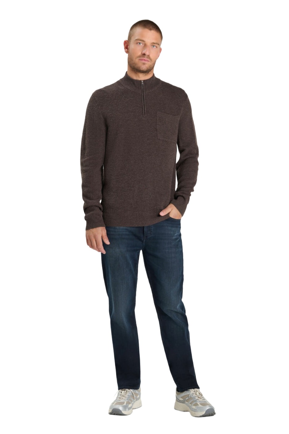 LTC Le Temps des Cerises FAVO Herren Strickpullover – Coffee