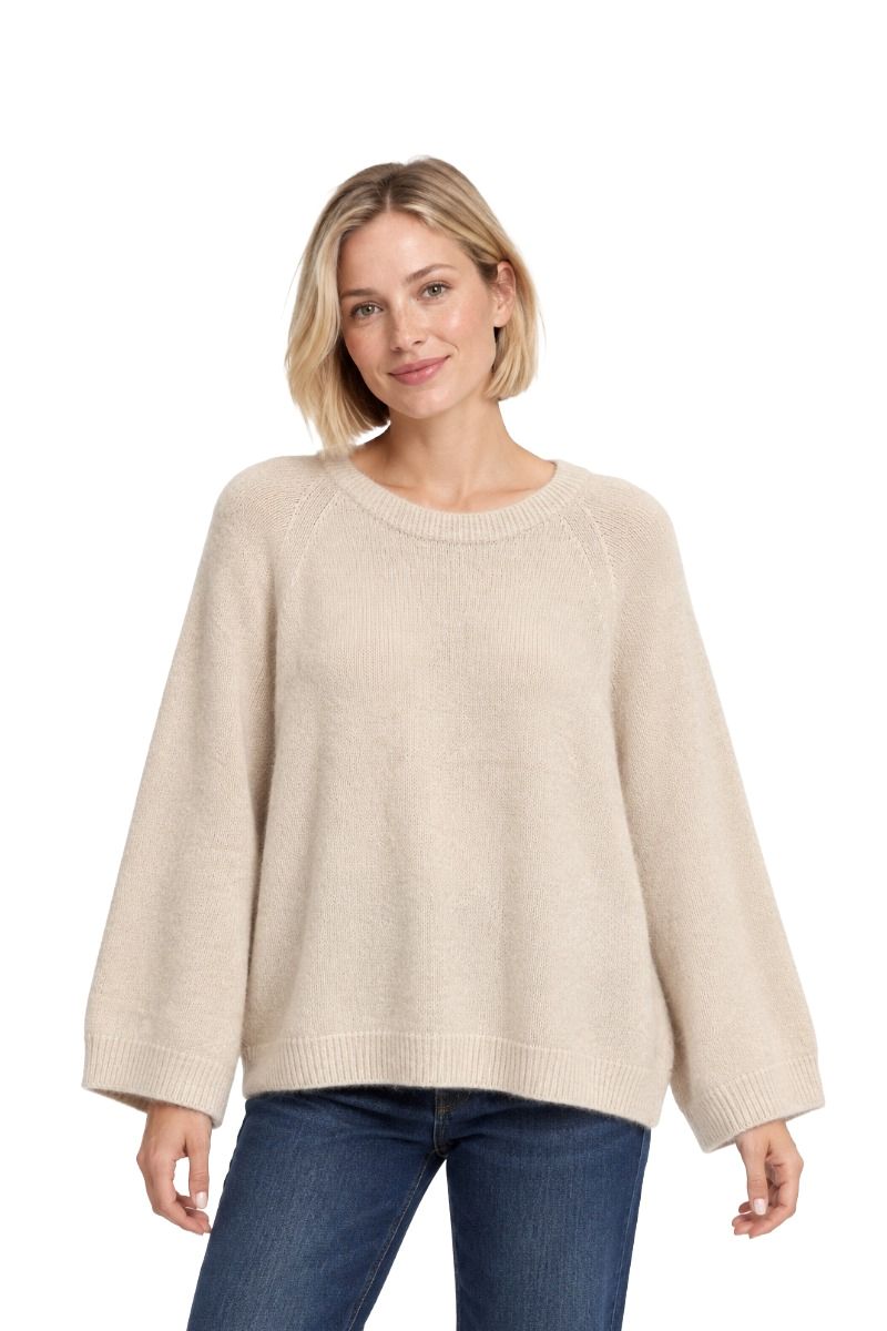 Damenpullover aus Alpaka-Wollmix mit Rundhals