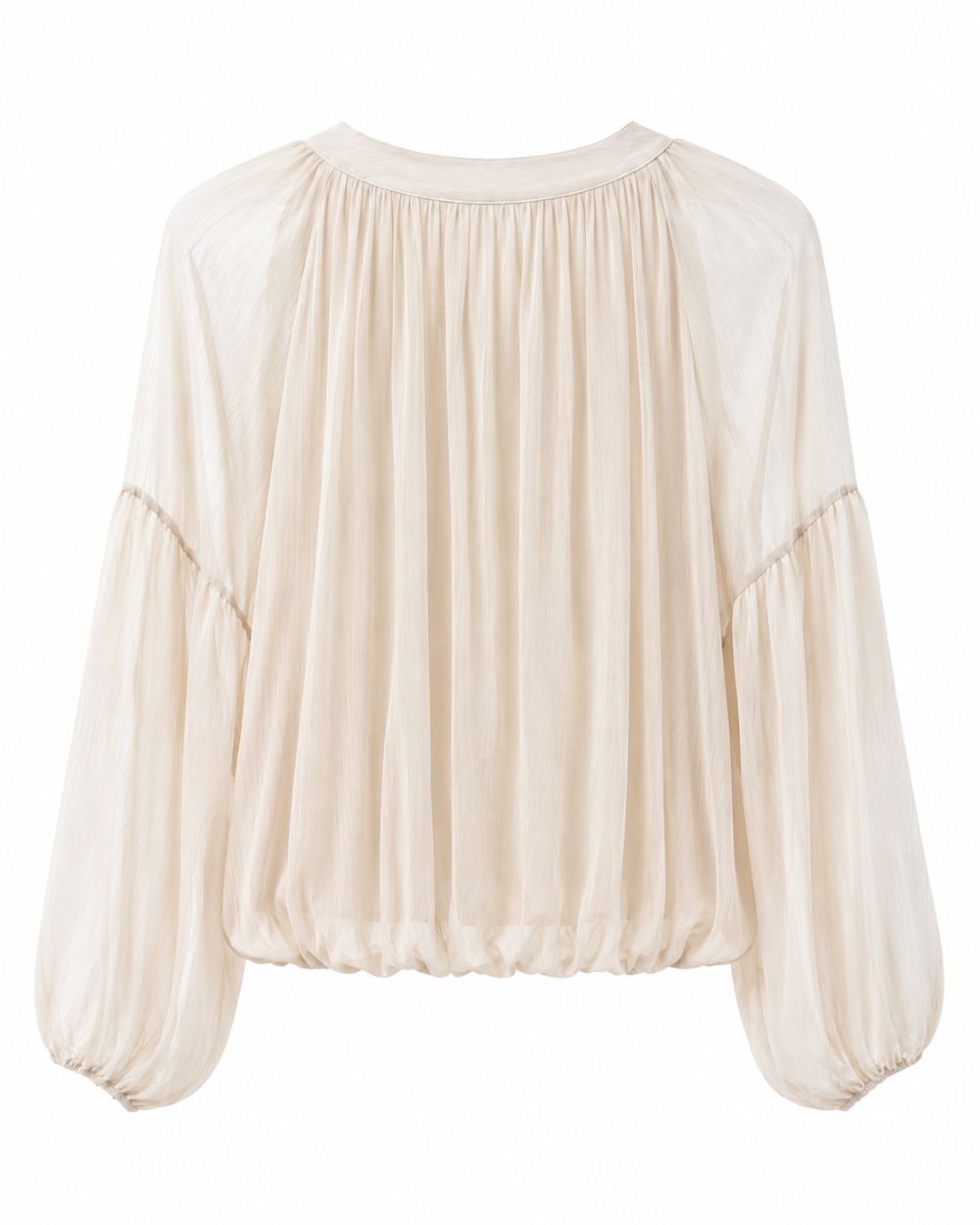 Bluse mit Raffungen und halber Knopfleiste