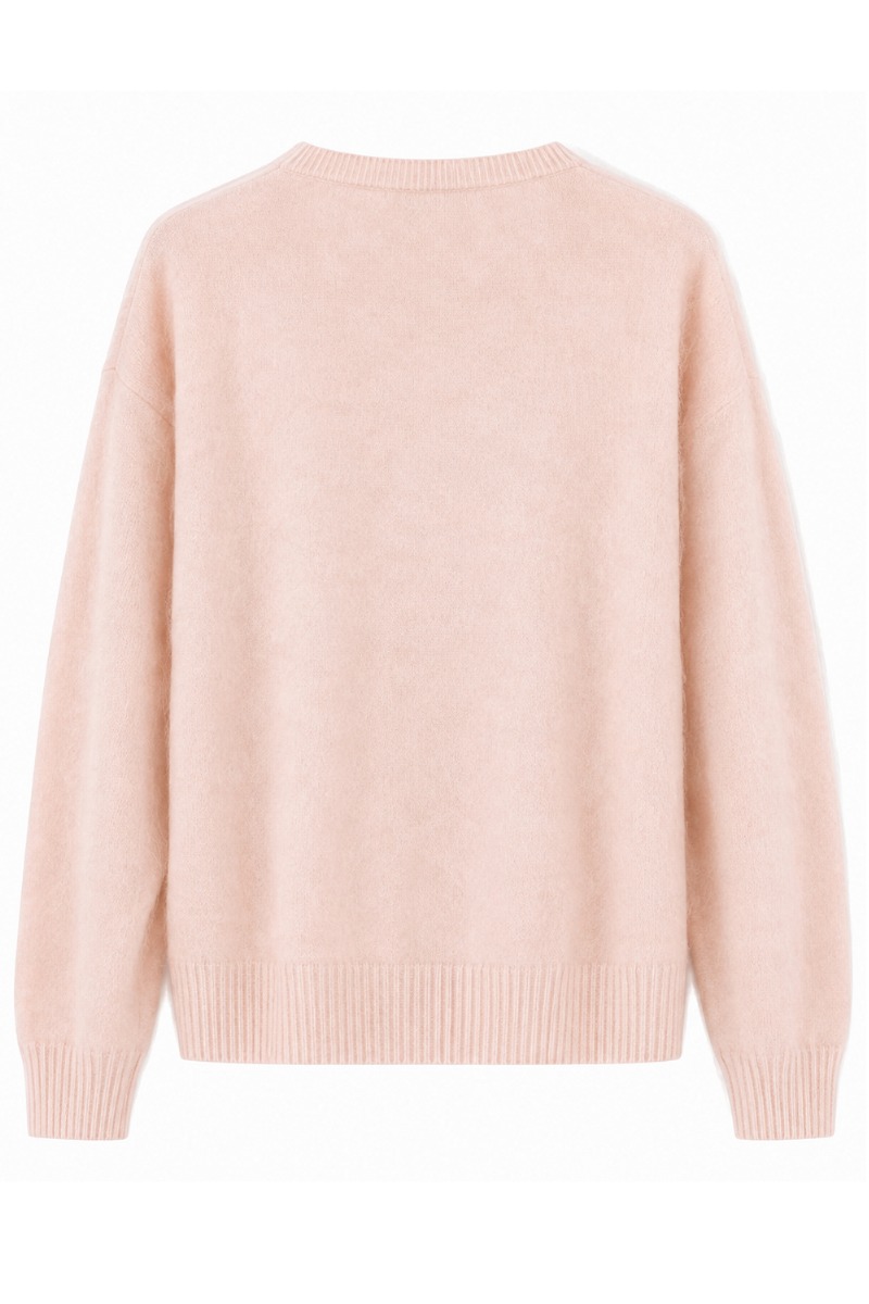 Feiner Strickpullover mit V-Ausschnitt aus Lanawolle & Kaschmir