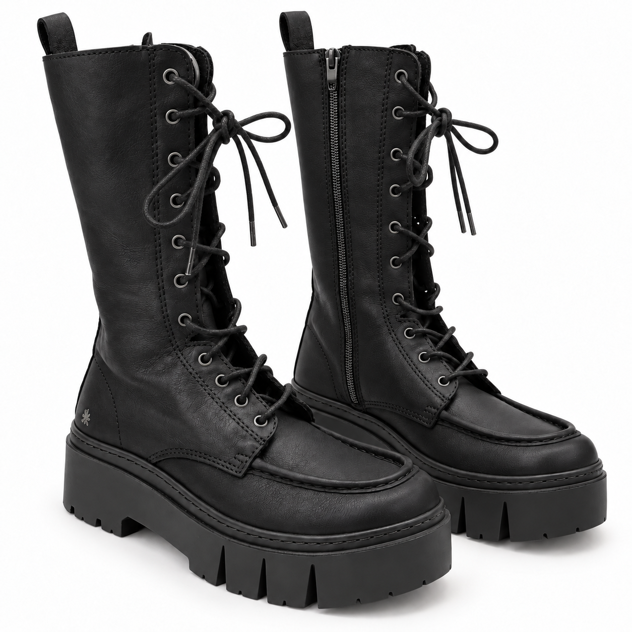 The Art Company Roma Leeds Damen Schnürstiefel im Chunky Combat Boots mit markanter Plateausohle