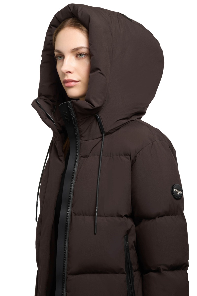 Khujo Enits 2 Matt Damen Kurz-Steppjacke mit Kapuze