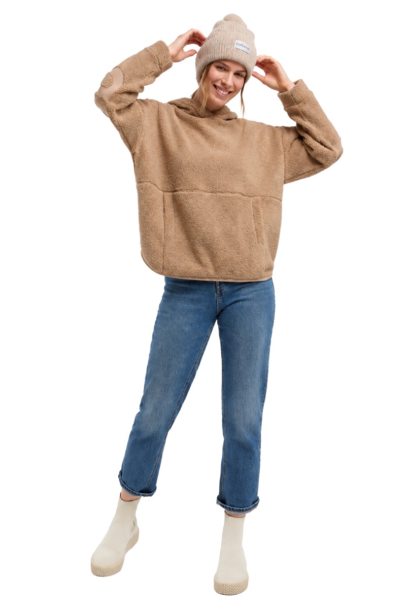 Elbsand Nelia Damen Teddy - Hoodie mit Logo-Details
