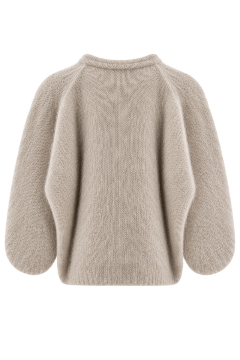 Offene Kid Mohair Strickjacke – 80 % Mohair Made in Italy