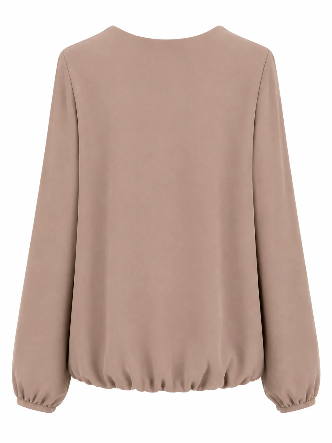 Ballonblusenshirt mit transparentem Oberstoff & Falten-Rundhals