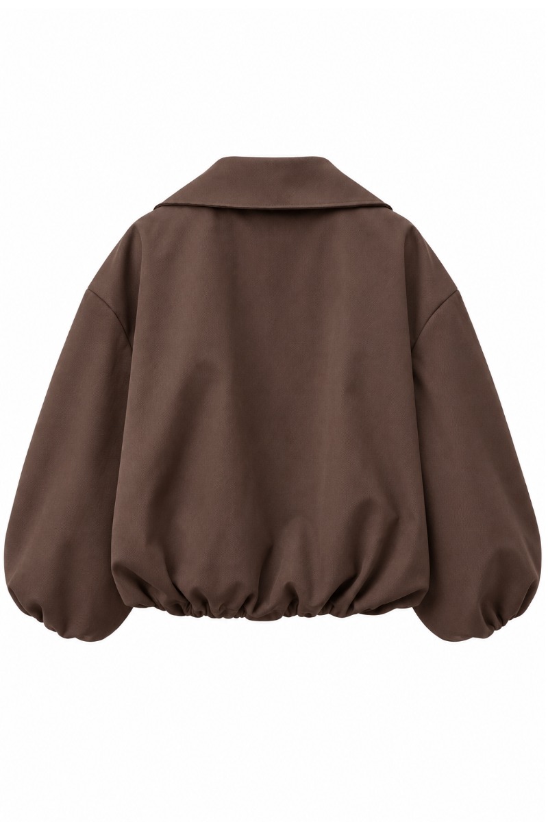 Ballon-Blouson-Jacke mit 3/4-Arm & Struktur