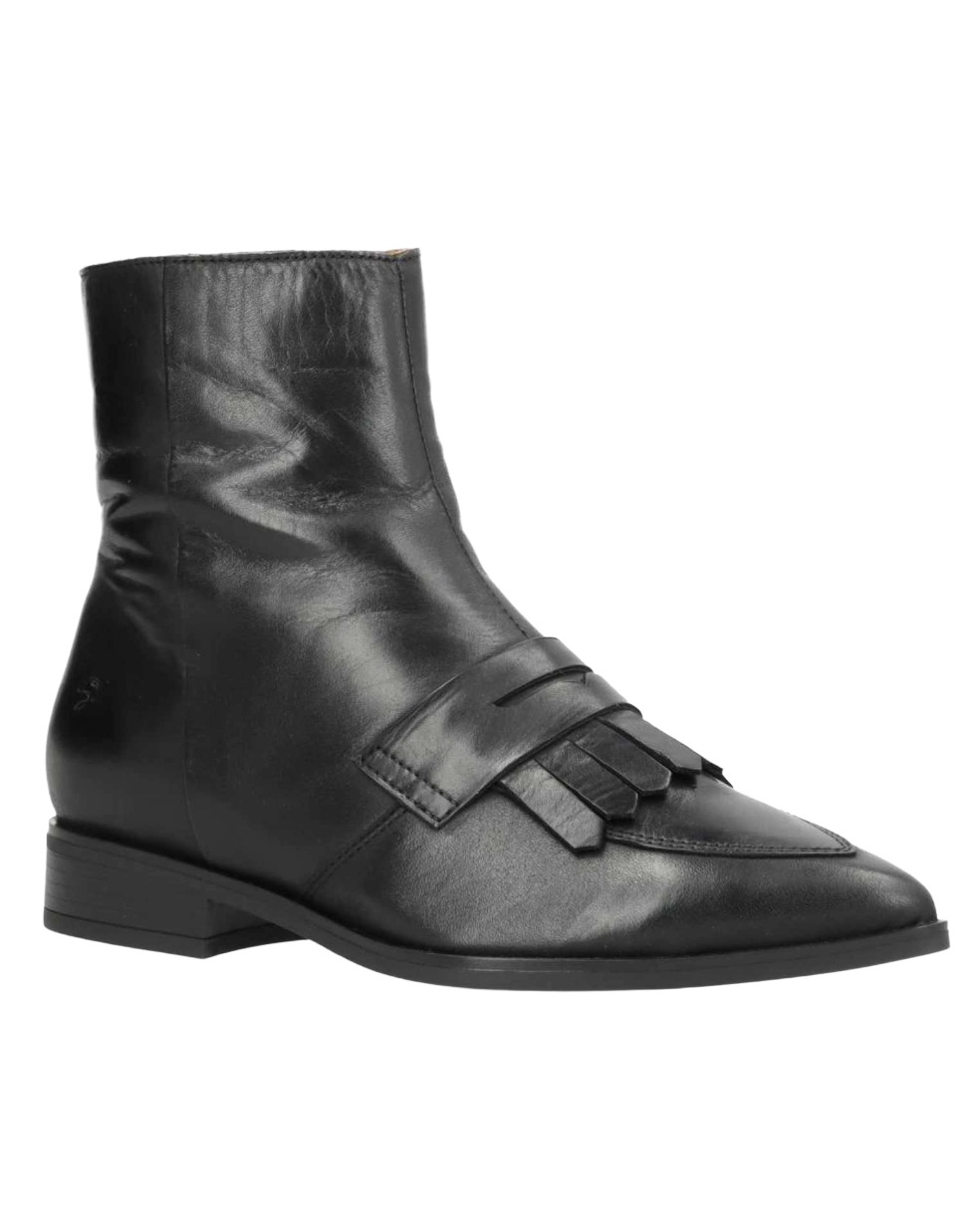 Shoedesign Copenhagen HESE Leder-Stiefelette mit Fransen