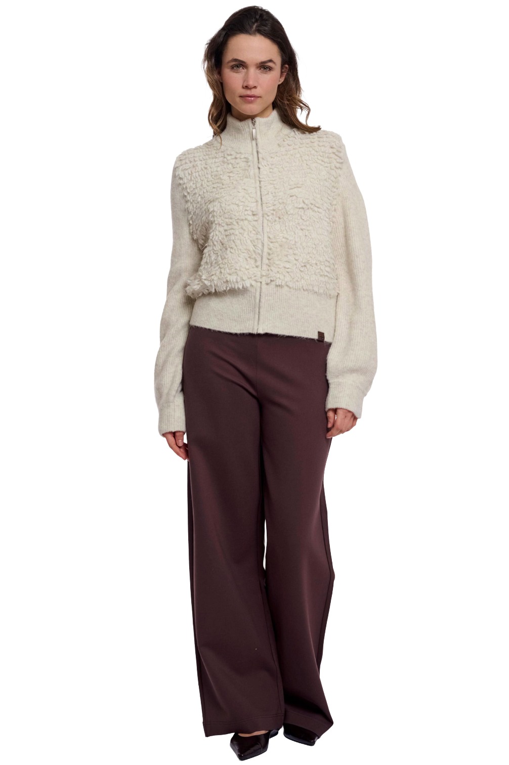 Rino & Pelle Malak Damen Strickjacke mit Teddy-Detail