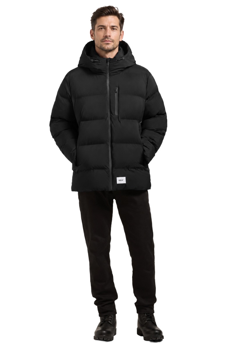 Khujo SILAS Herren Puffer-Steppjacke mit Kapuze und Brusttasche