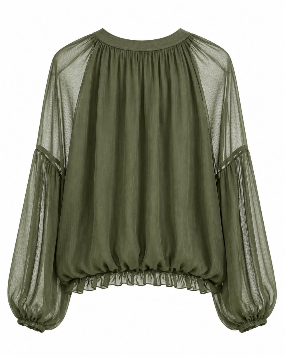 Bluse mit Raffungen und halber Knopfleiste