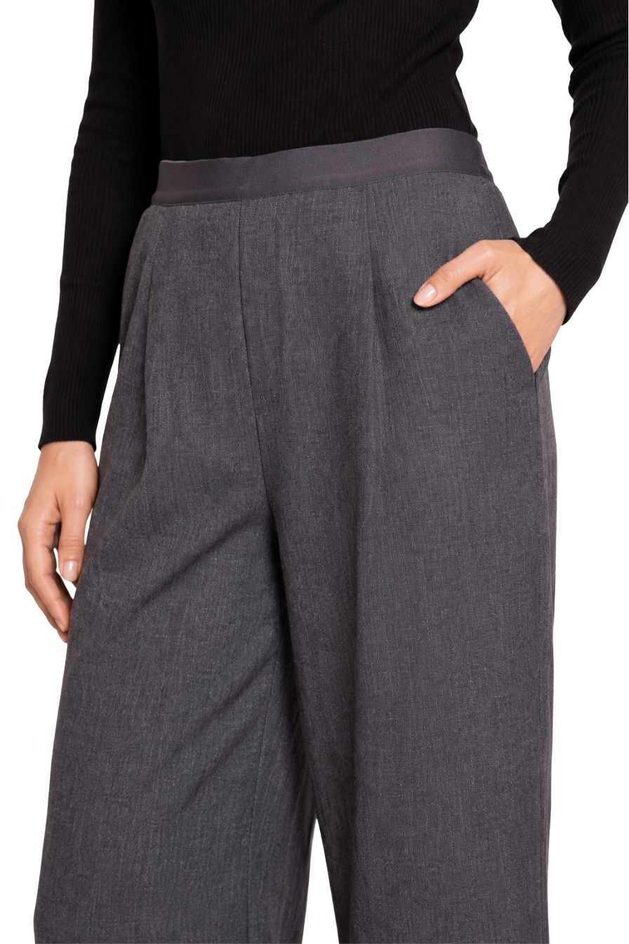 Zhrill Kelli Damen Hose mit weitem Bein & Bundfalten
