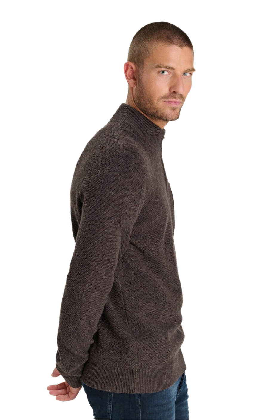 LTC Le Temps des Cerises FAVO Herren Strickpullover – Coffee