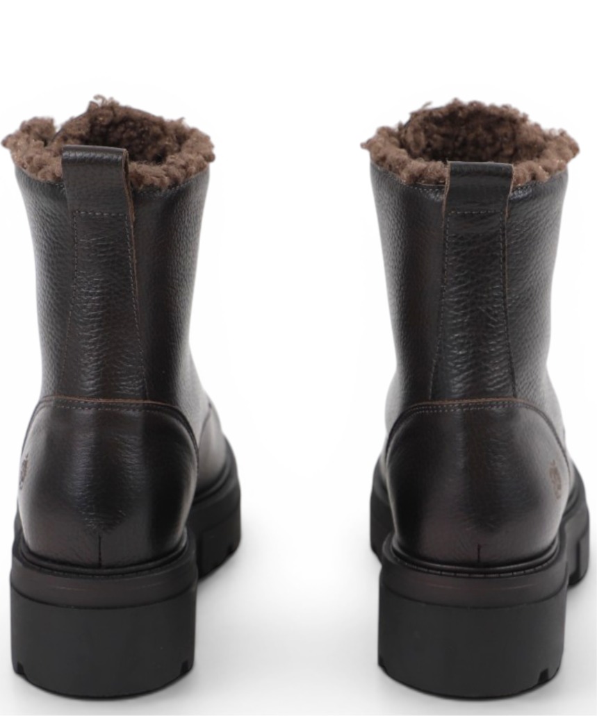 Apple of Eden Big Star Damen Chunky Leder Zip Boots mit Warmfutter