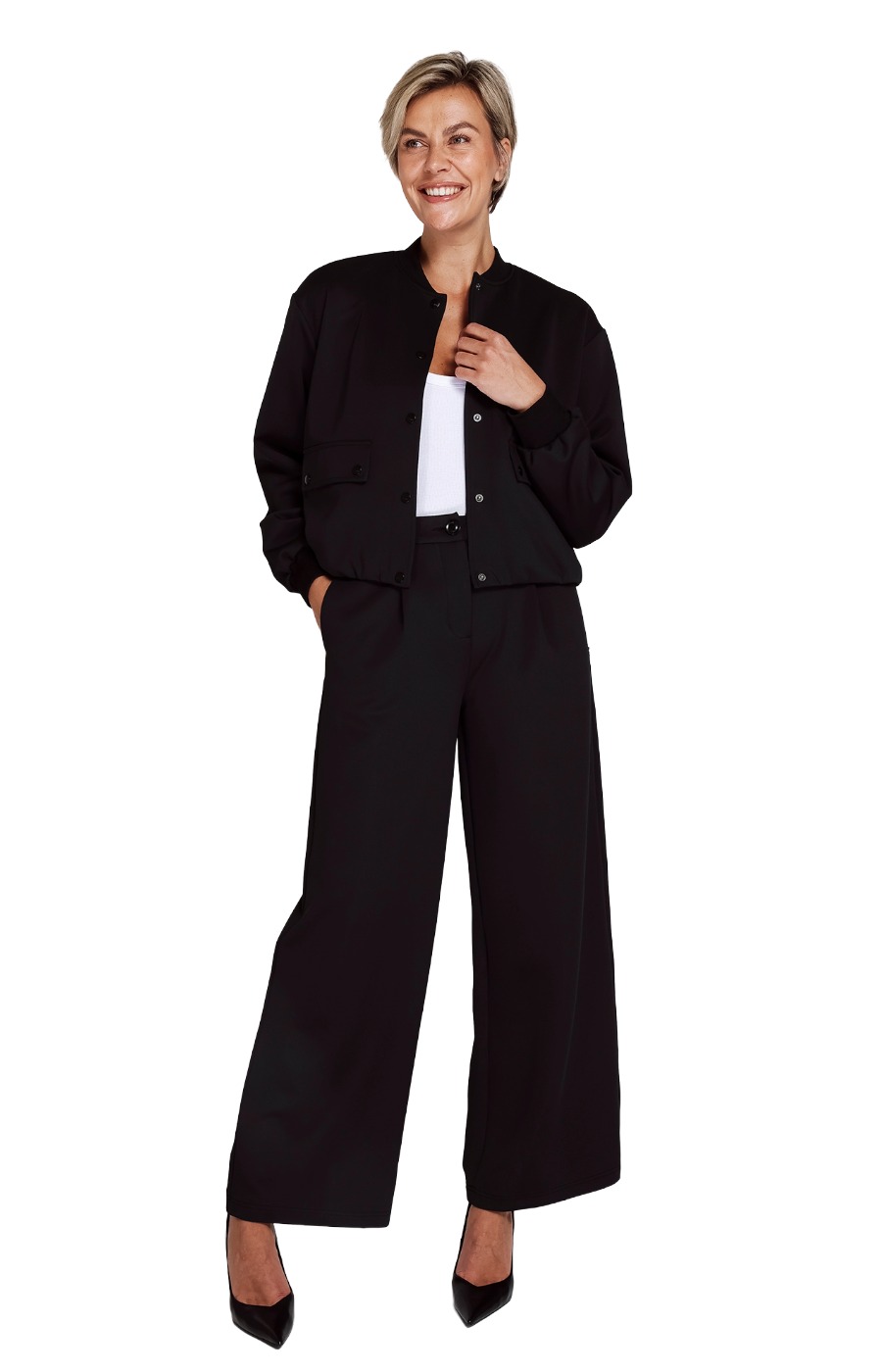 Zhrill Greta Damen Bundfaltenhose mit weitem Bein