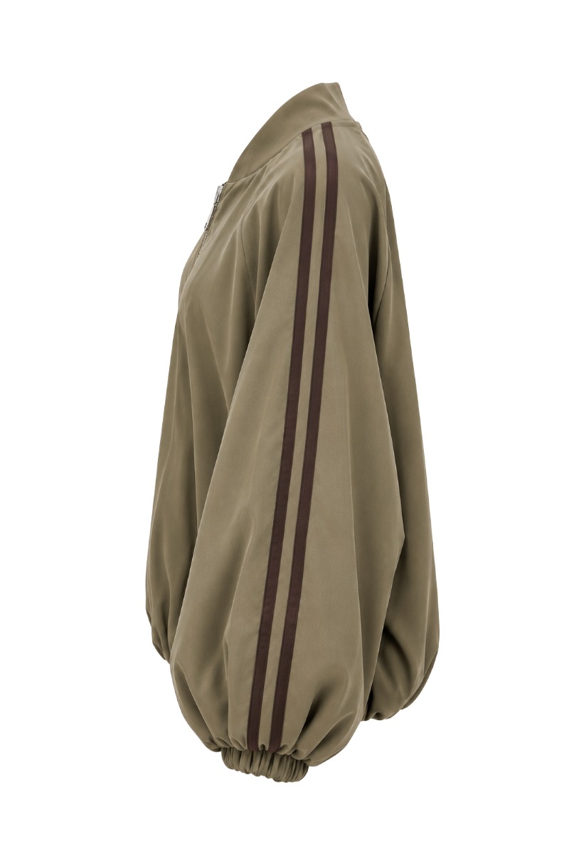 Damen Ballon-Blousonjacke mit Kontraststreifen & leichtem Futter