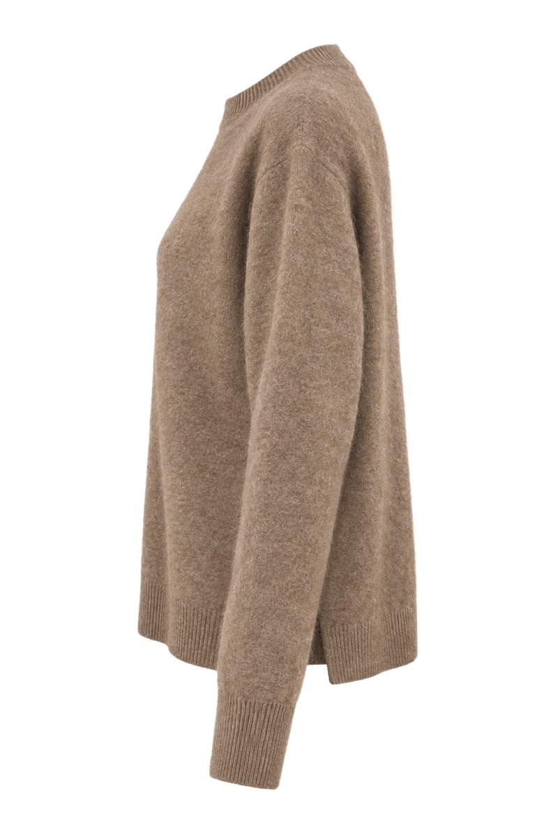 Feiner Damen Strick Pullover mit Rundhals aus Lanawolle & Kaschmir