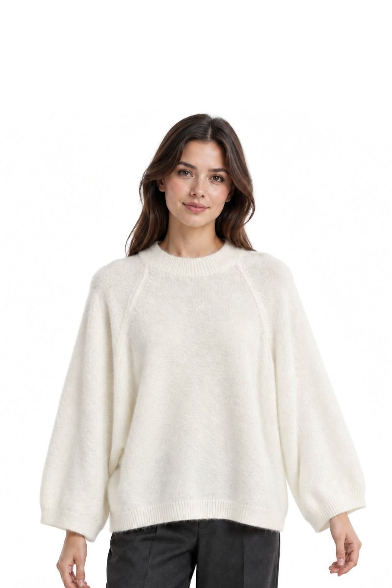 Weicher Damen Angora Strickpullover mit Rundhals