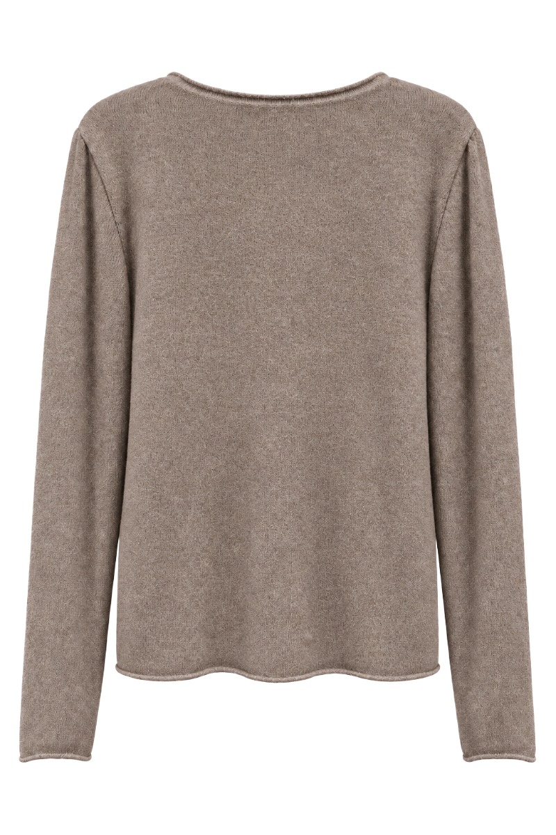 Feiner Strickpullover mit Rollkante & Angora