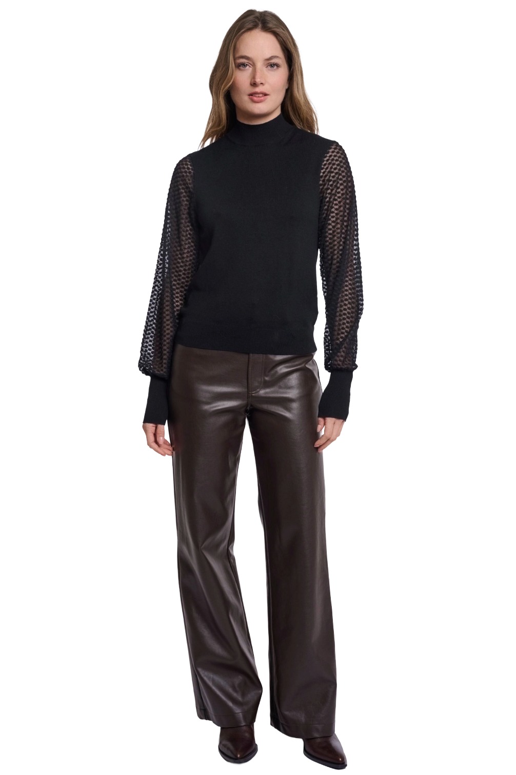 Rino & Pelle Kalinka Damen Pullover mit transparenten Ärmeln