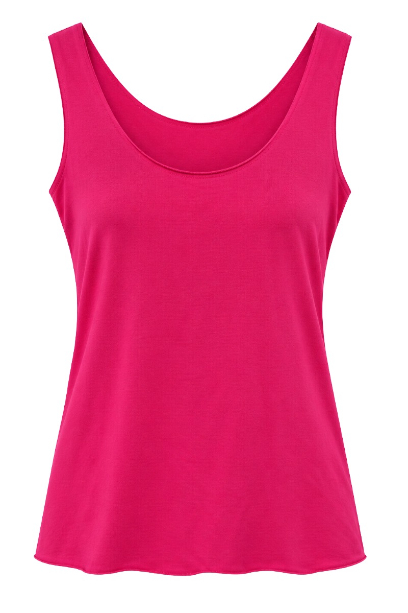 Damen Viskose Basic Top mit Rundhalsausschnitt