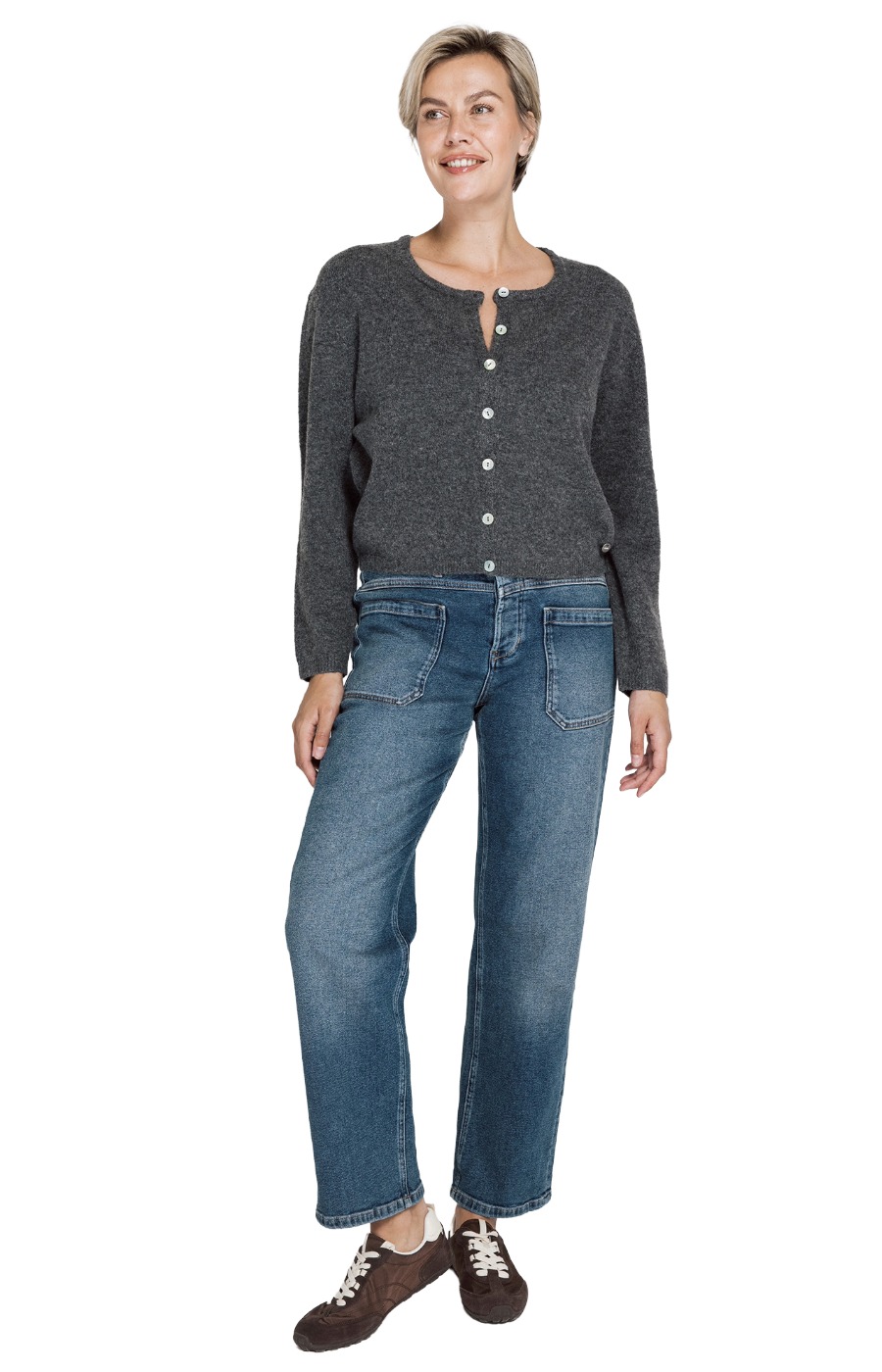 Zhrill Elidi Strickjacke – weicher Cardigan mit schimmernden Knöpfen