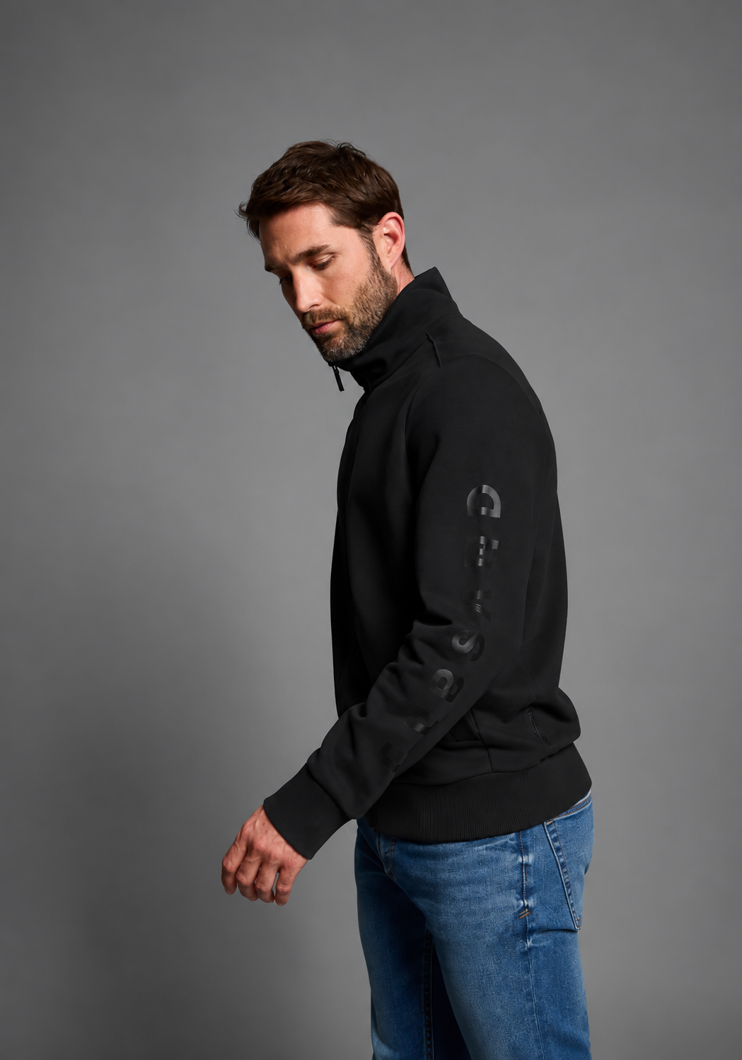 Elbsand Levin Herren Sweatjacke mit Stehkragen