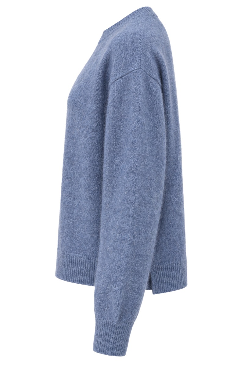 Feiner Damen Strick Pullover mit Rundhals aus Lanawolle & Kaschmir
