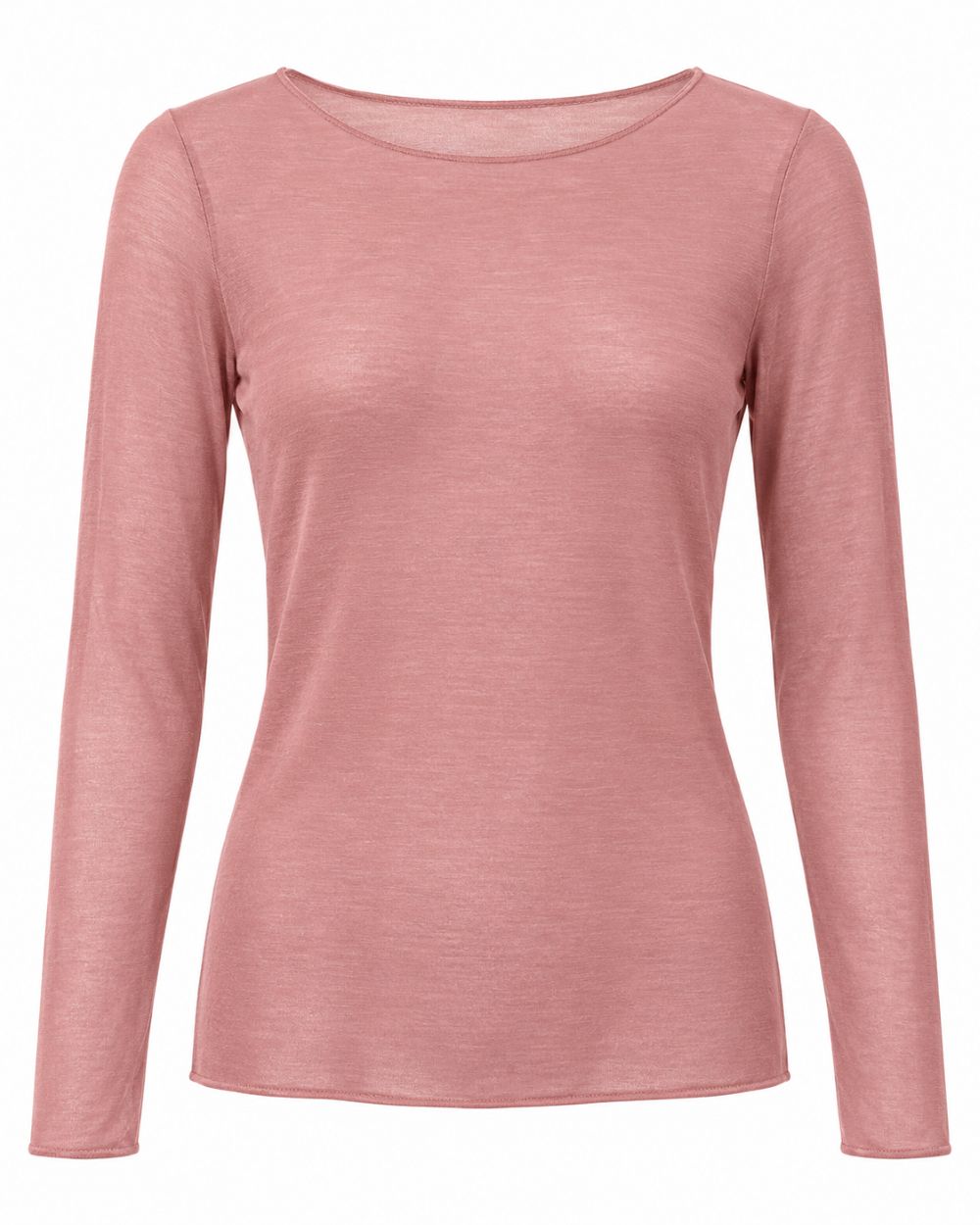Leicht transparentes Longsleeve mit Rundhals & Cashmere