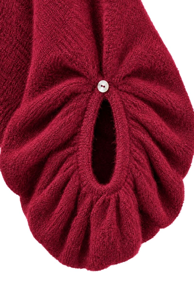 Poncho-Pullover mit weiten Ballonärmeln