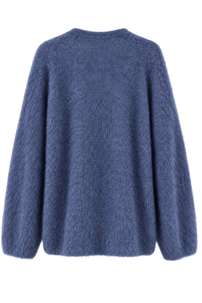 Offene Kid Mohair Strickjacke – 80 % Mohair Made in Italy