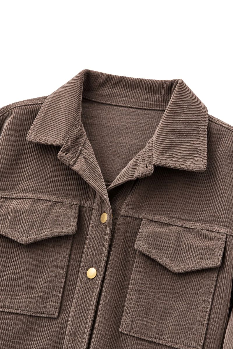 Cord -Hemdjacke mit Druckknöpfen