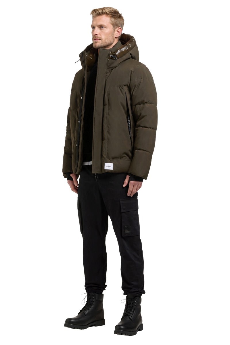 Khujo DARVIN Herren Steppjacke mit Kapuze und großen Taschen
