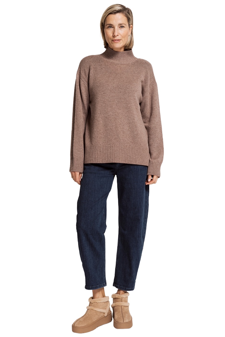 Zhrill Alana Damen Strickpullover mit Stehkragen – Relaxed Fit
