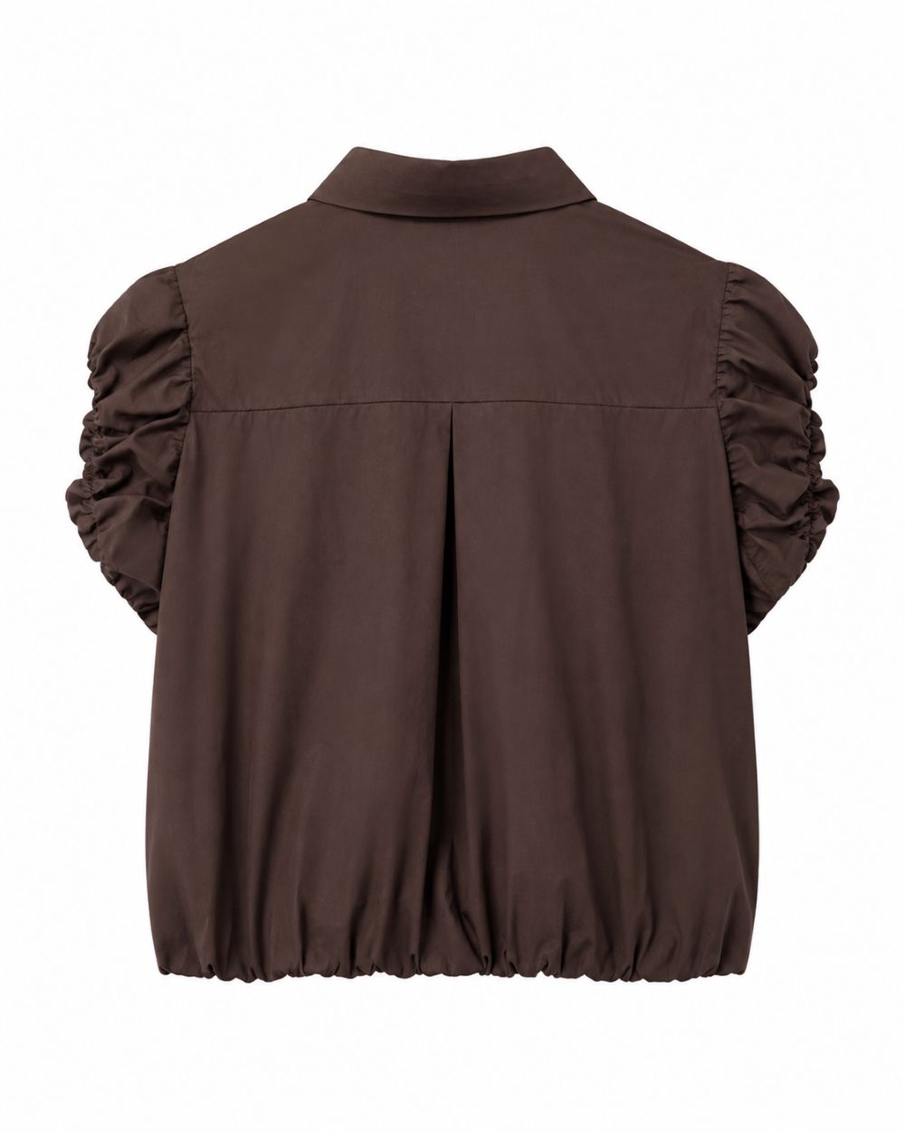 Damen Ballon-Bluse mit gerafften kurzen Statement-Ärmeln