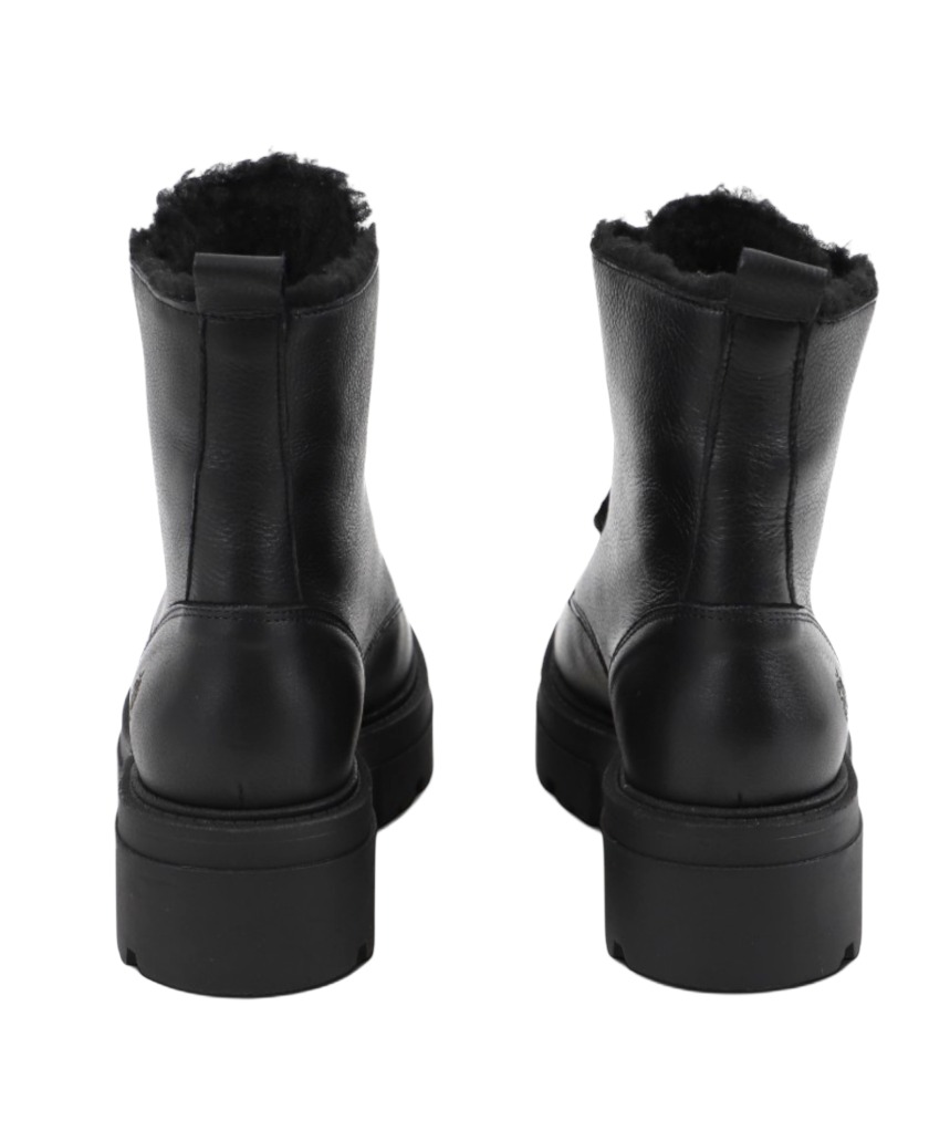Apple of Eden Big Star Damen Chunky Leder Zip Boots mit Warmfutter