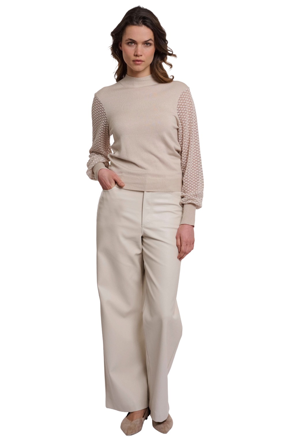 Rino & Pelle Kalinka Damen Pullover mit transparenten Ärmeln