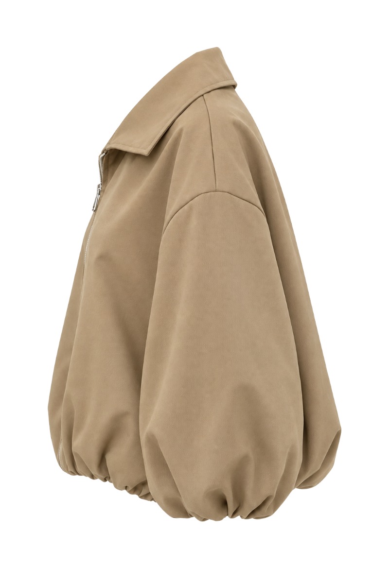 Ballon-Blouson-Jacke mit 3/4-Arm & Struktur
