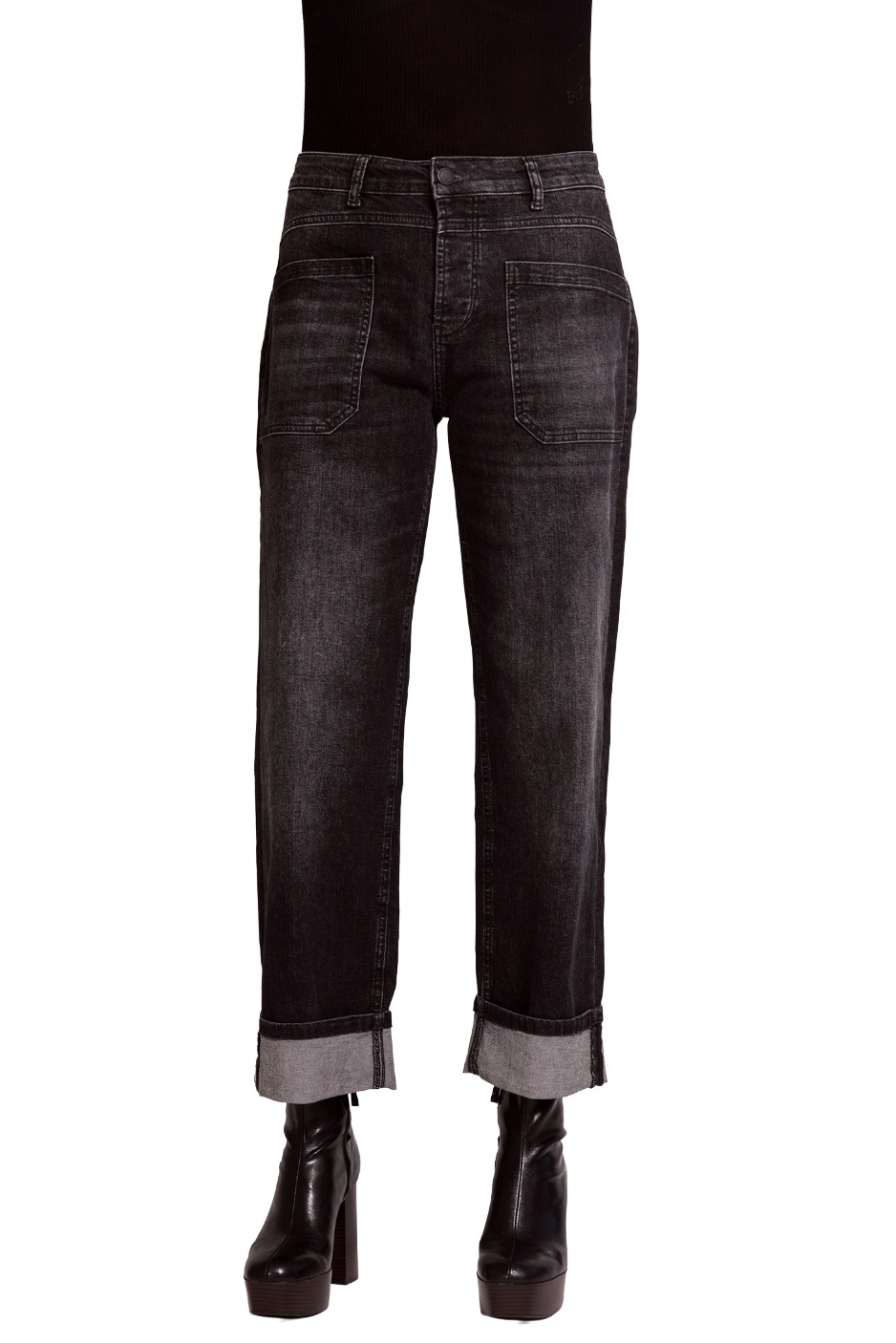 Zhrill Karli Damen Jeans – Relaxed Straight Fit mit Umschlag