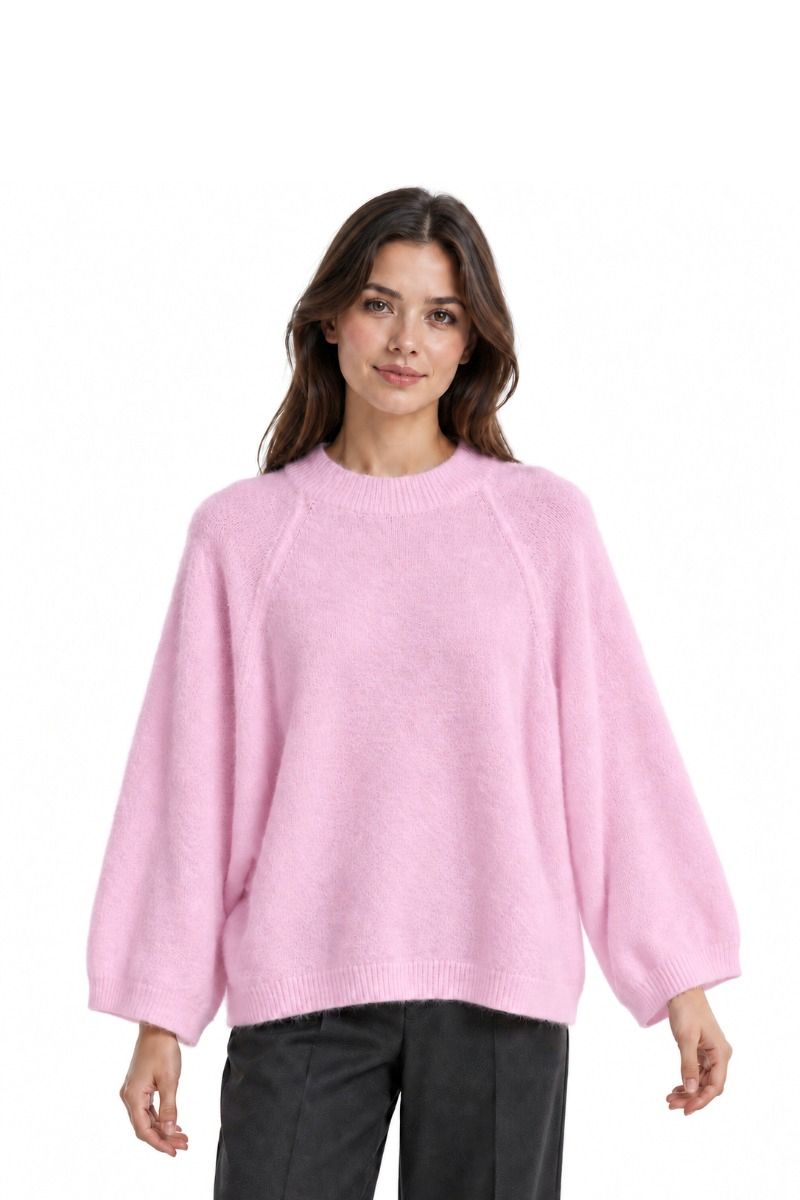 Weicher Damen Angora Strickpullover mit Rundhals