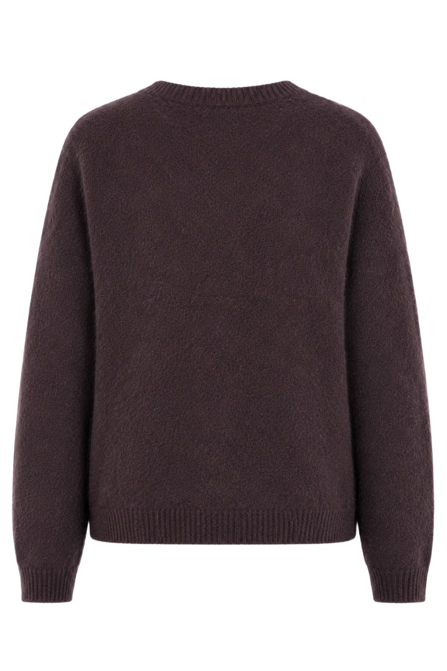 Feine Strickjacke mit Rundhalsausschnitt aus Lanawolle & Kaschmir