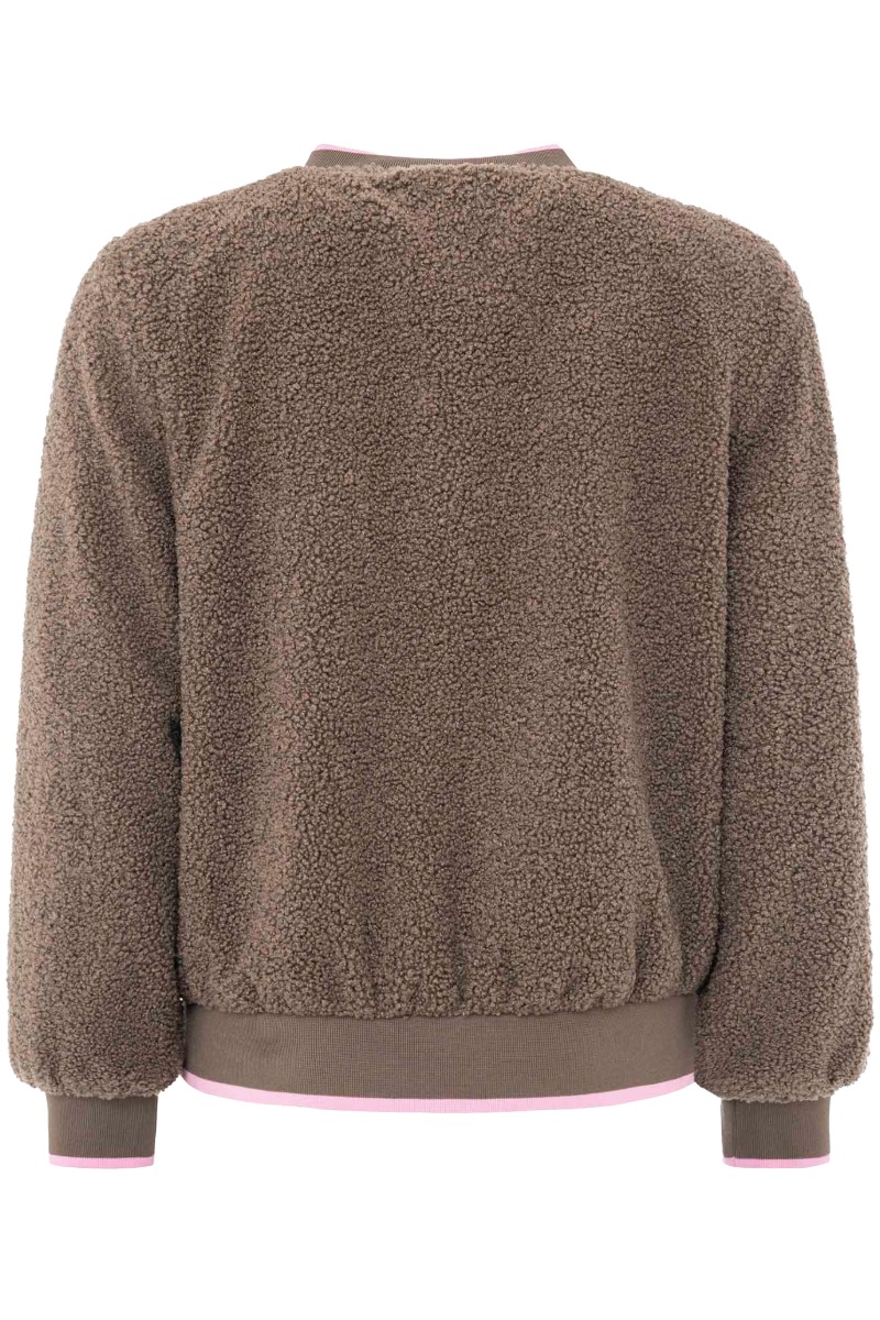 Zwillingherz Damen Teddy-Bomberjacke „Smile Happiness Love“