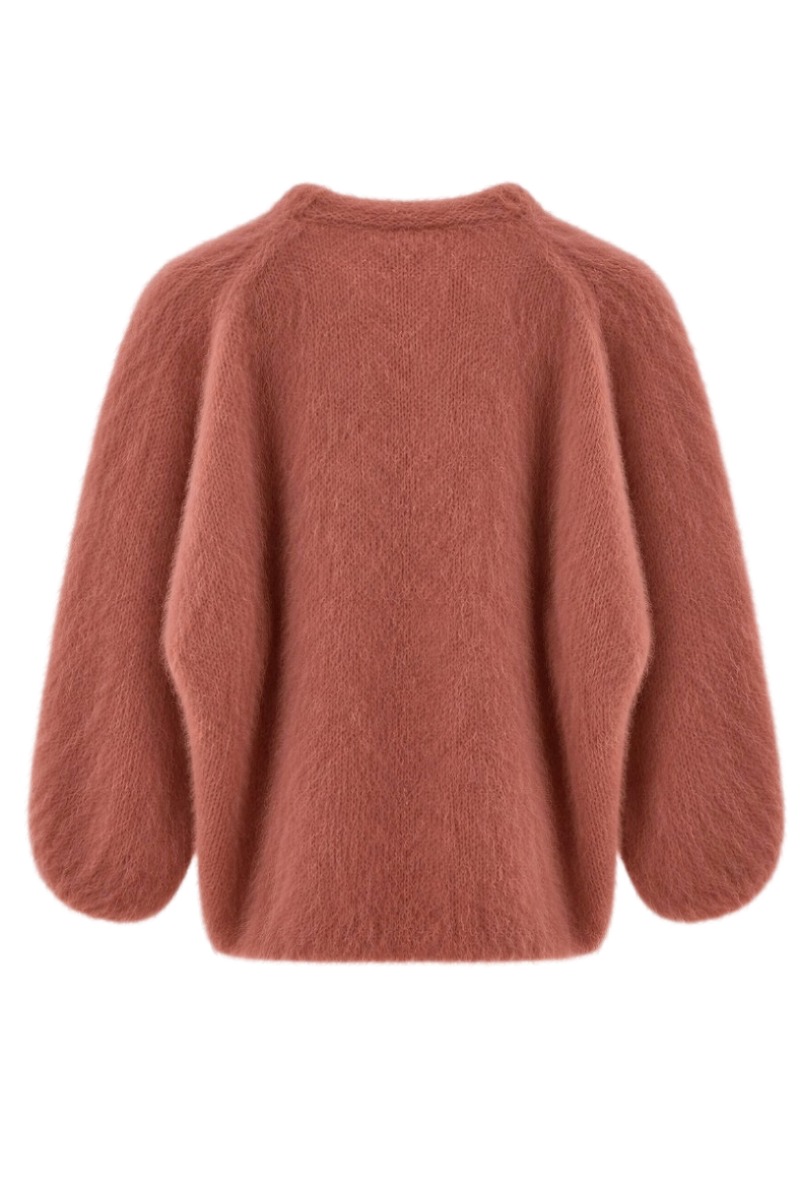Offene Kid Mohair Strickjacke – 80 % Mohair Made in Italy