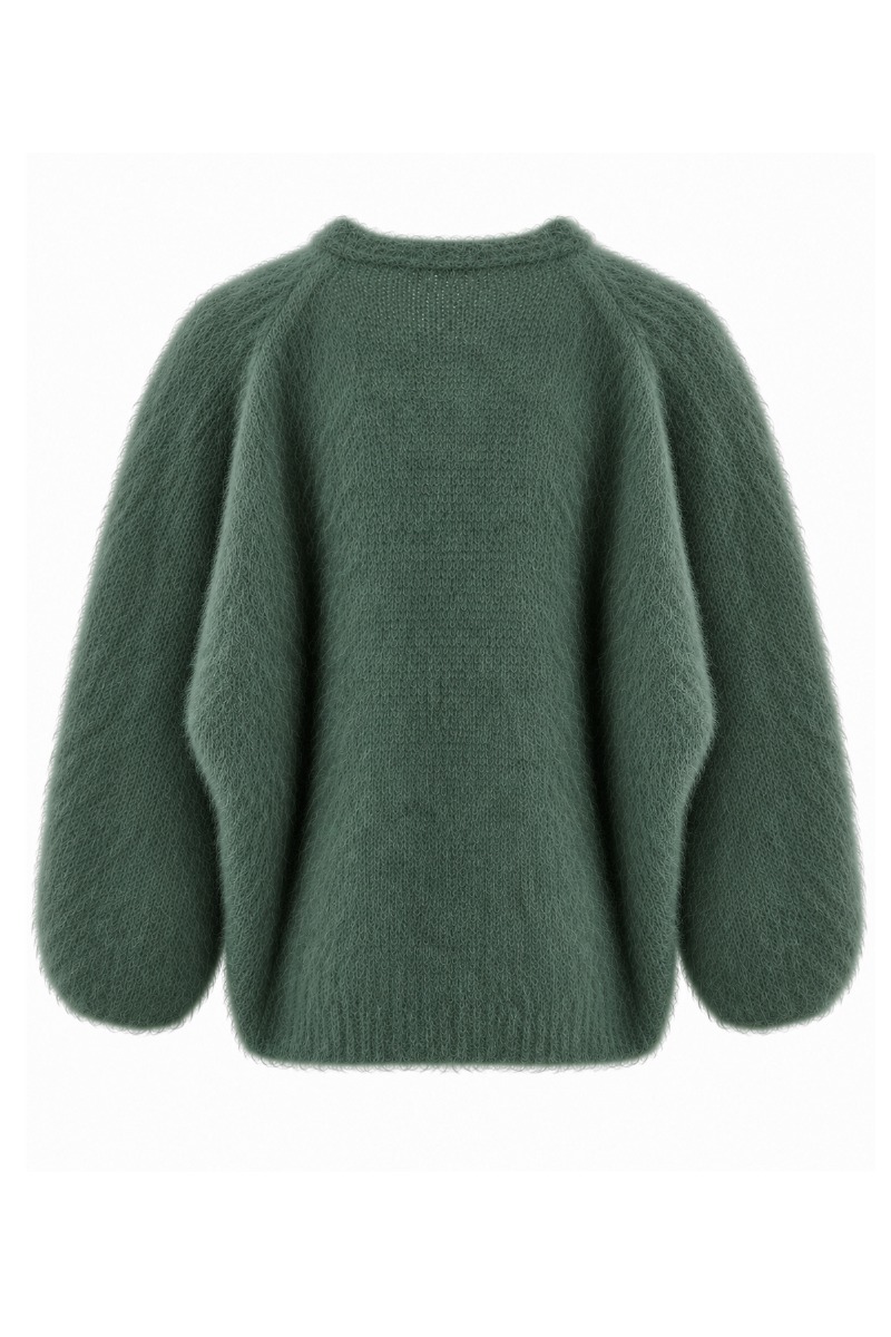Offene Kid Mohair Strickjacke – 80 % Mohair Made in Italy