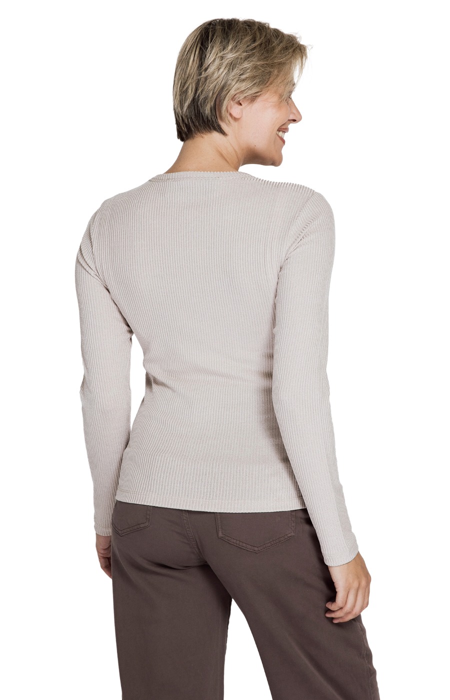 Zhrill Suki LS – geripptes Damen Langarmshirt mit körpernaher Passform
