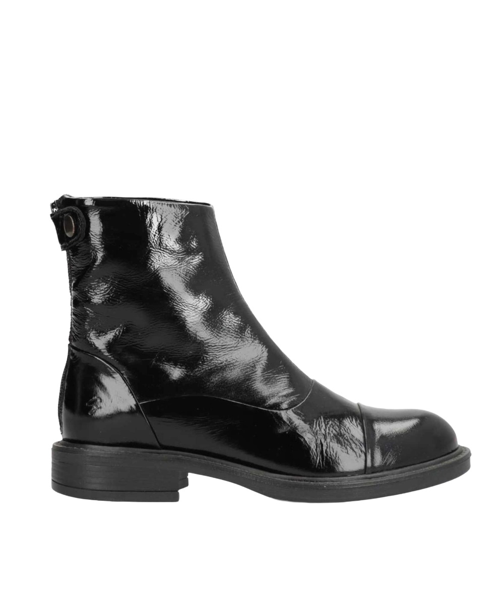 Shoedesign Copenhagen DAHLIA Damen Lackleder Stiefelette in Schwarz