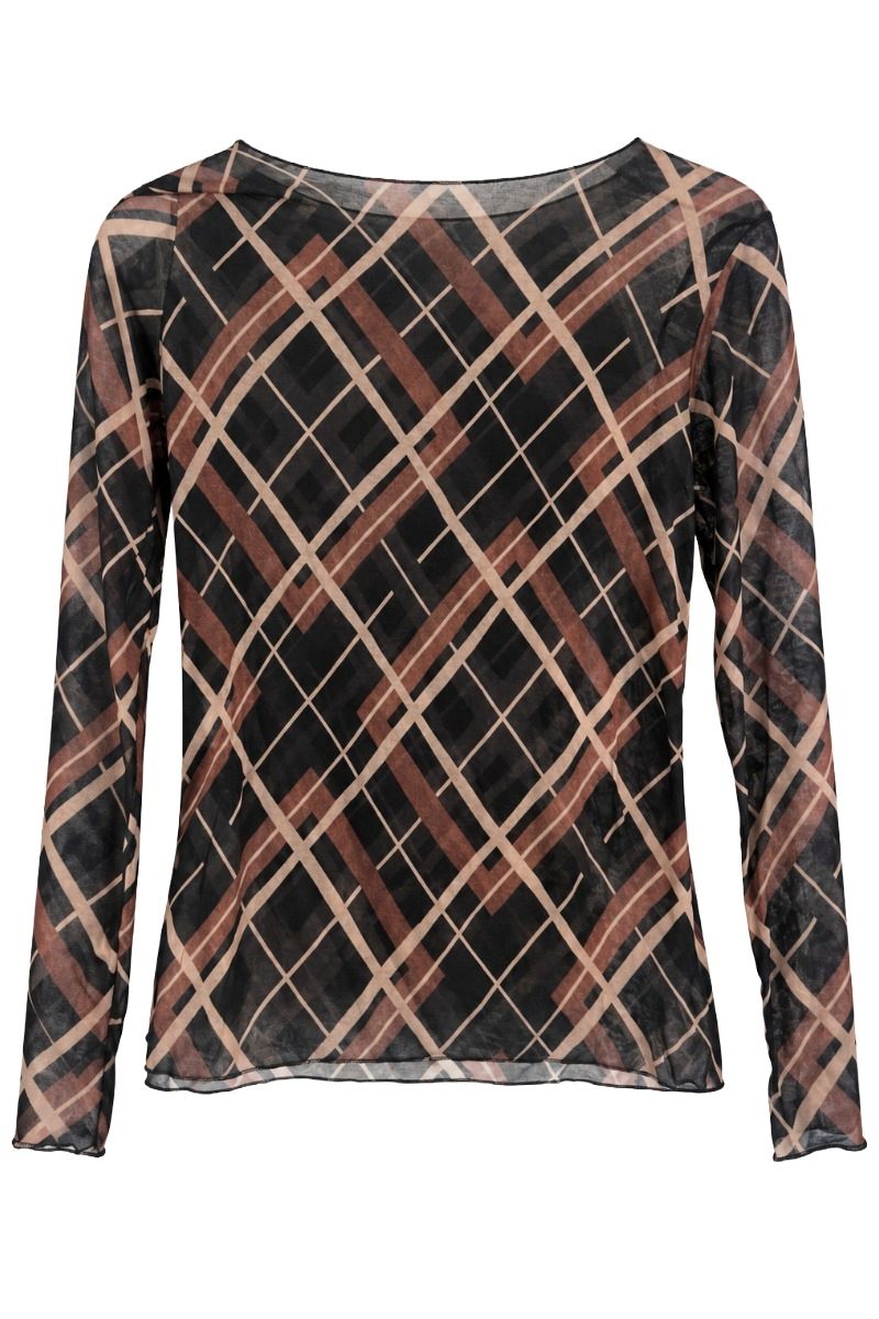 Leicht transparentes Unterzieh-Shirt Animal Print mit Kaschmir & Viskose