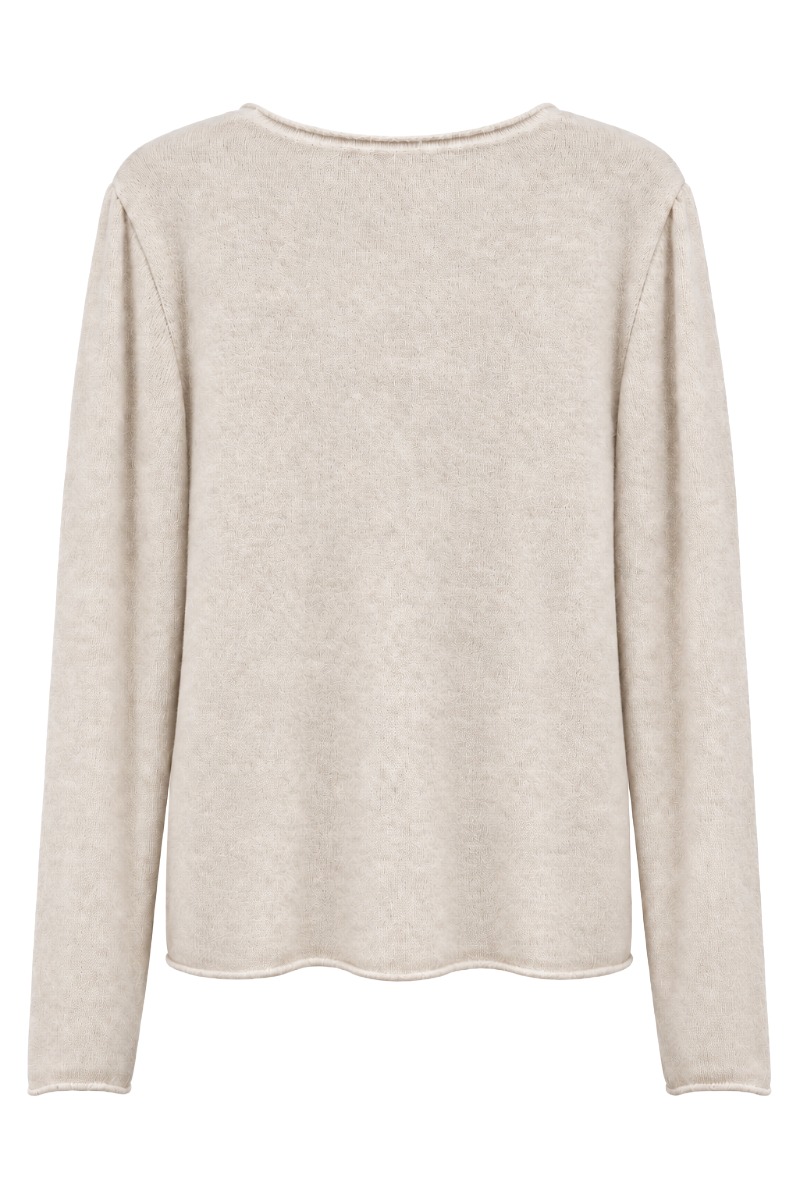 Feiner Strickpullover mit Rollkante & Angora
