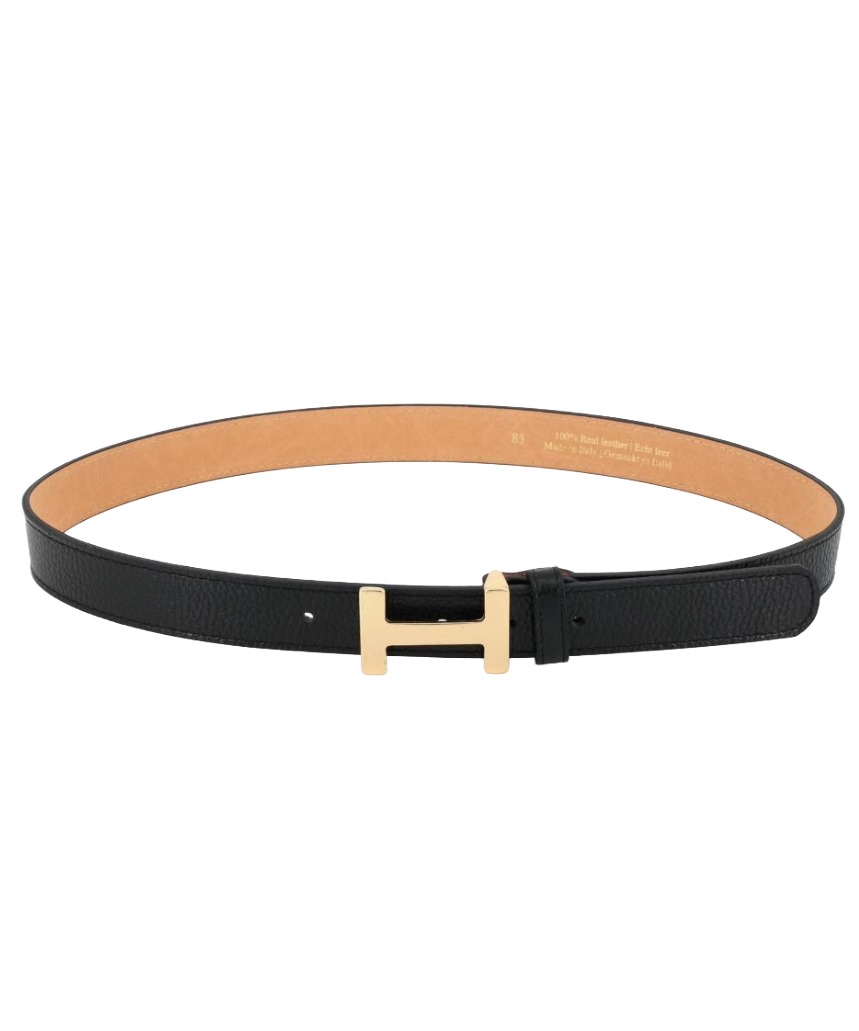 Gürtel GTL0072 breit mit goldfarbener Schließe - Glattleder