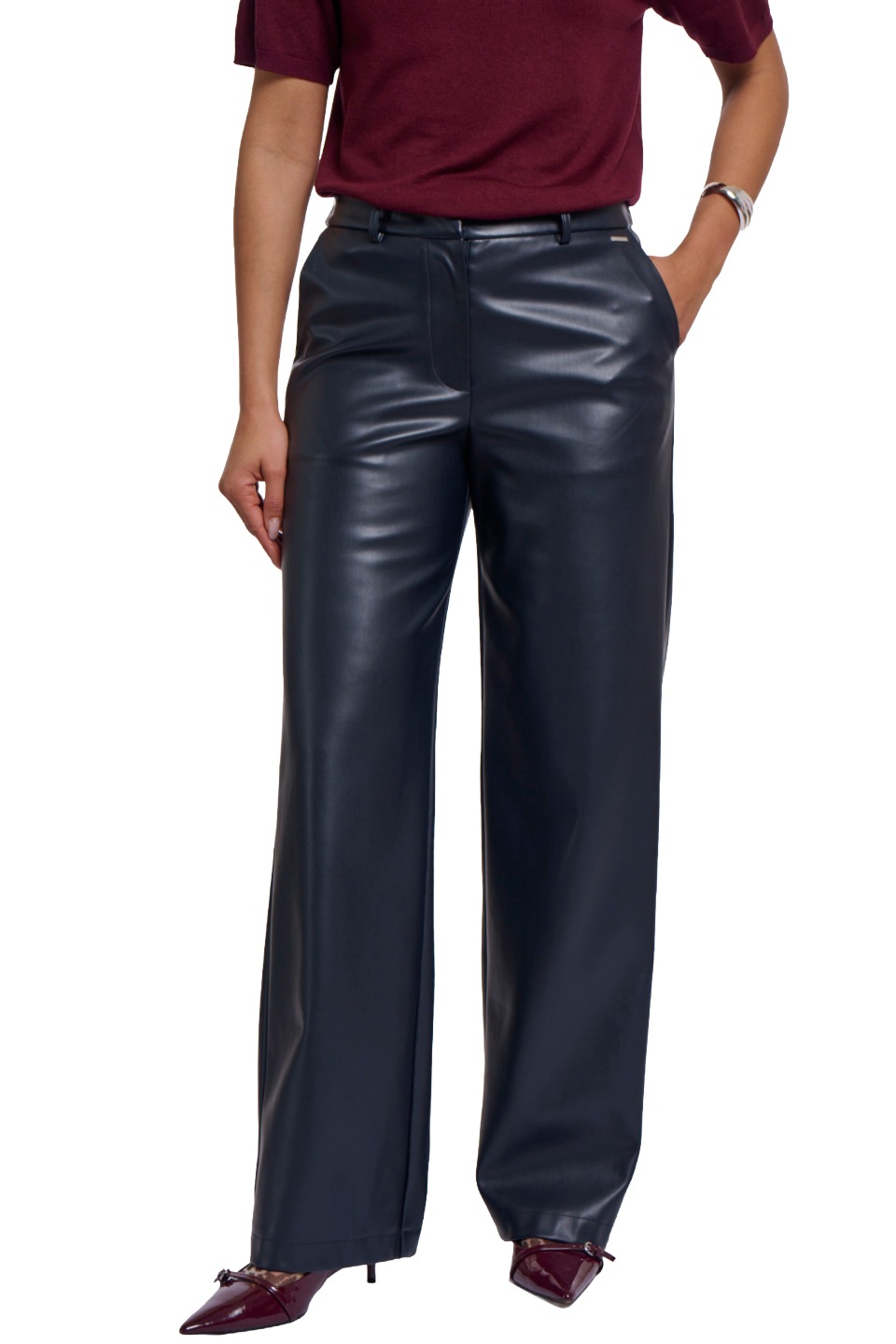 Rino & Pelle Georgina Short Damen Kunstlederhose Wide Leg